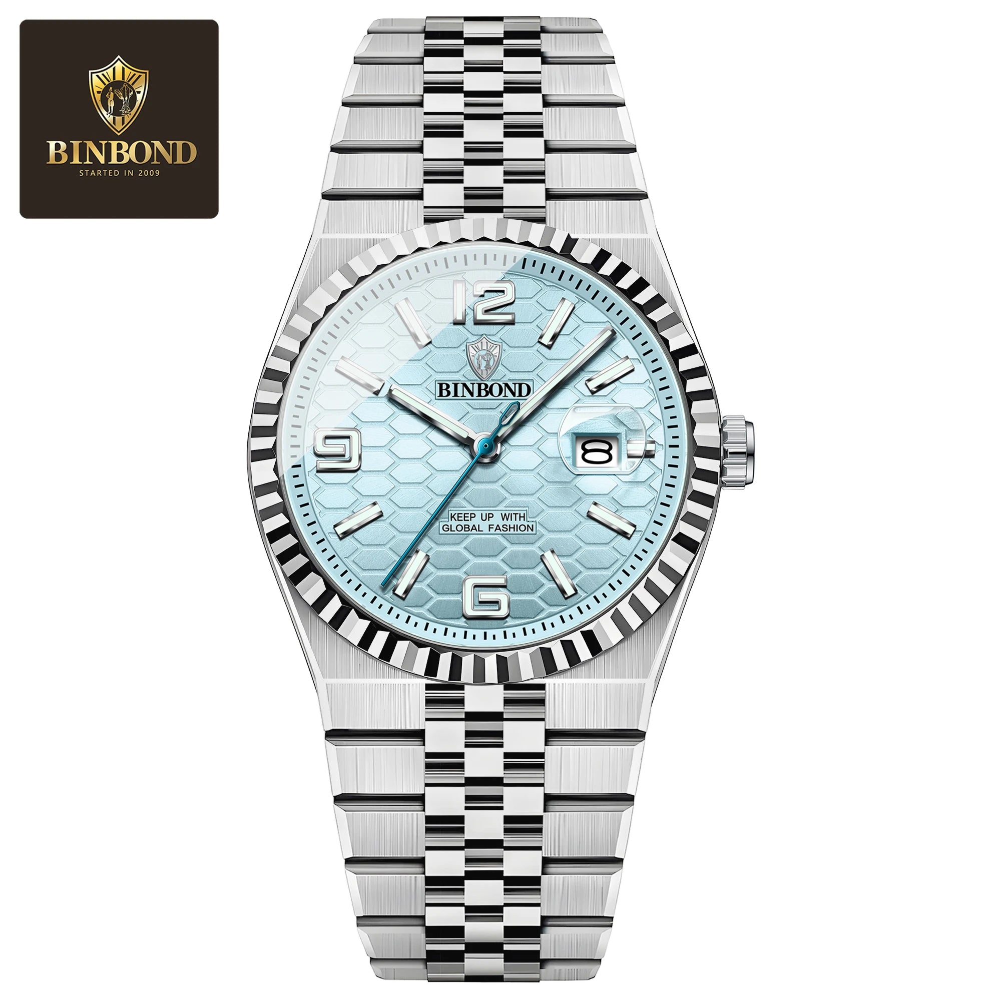 BINBOND Top Brand New 8181 Business Men's Quartz Watch Waterproof Night Light Calendar Fashion Men's Quartz Watch 2025