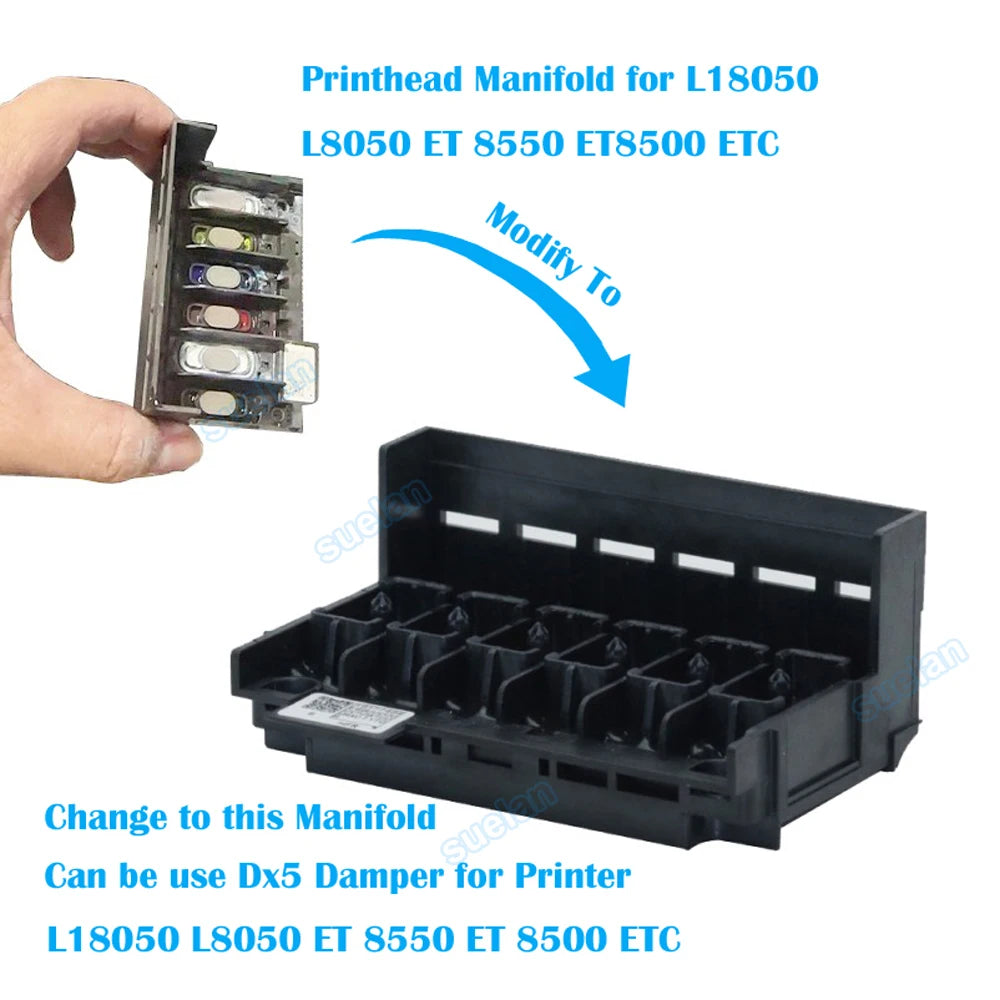 Manifold Adaptor and DTF Ink Damper For Epson L8050 18100 L18050 Printhead Damper DTF Ink Flow Damper ET 8550 Empty Cartridge