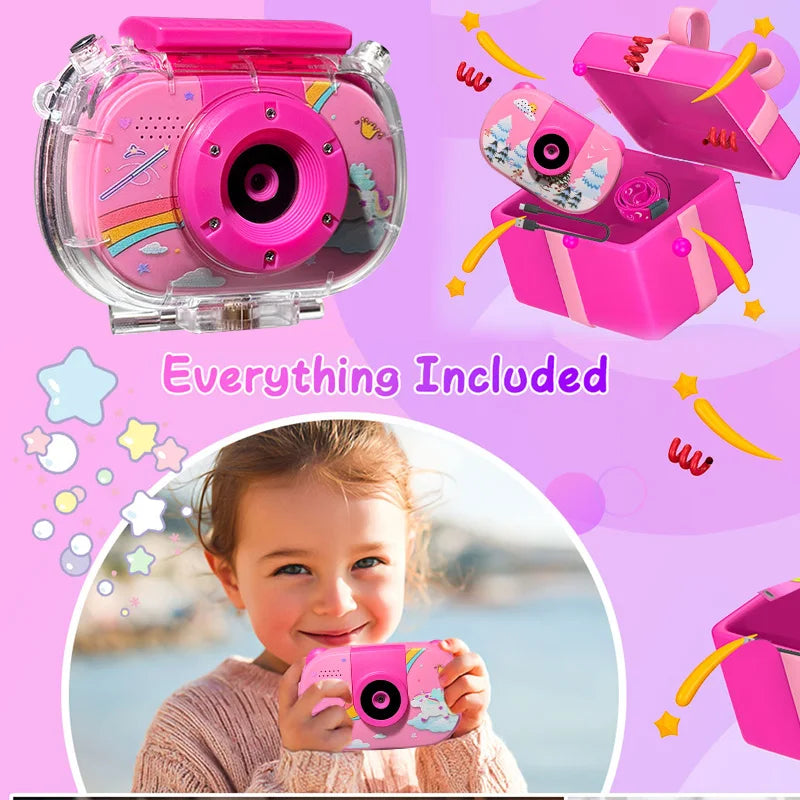 Kids Camera - Waterproof Underwater Camera for Kids,Birthday Gifts for Boys Age 4+,Children Digital Action Camera,Pool Toys