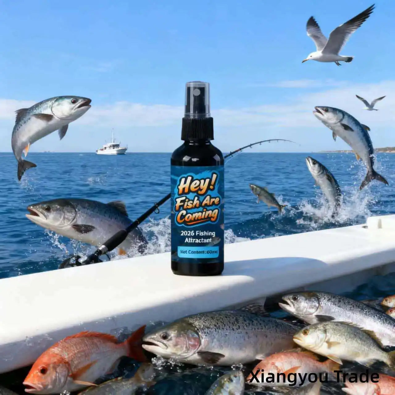Fish Attractant Liquid Spray - Instant Fish Gathering Lure, Double Catch Rate for Sea & Competitive Freshwater/Saltwater Fishing