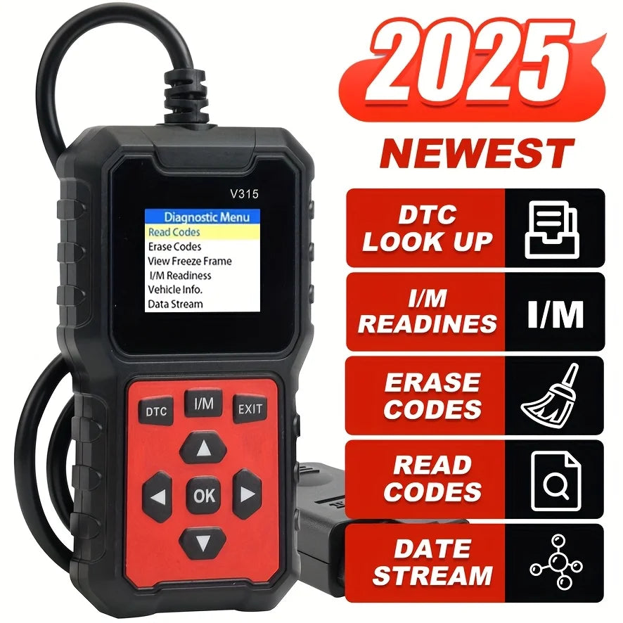 Car Diagnostic Scanner [V315]-10-Second Fault Code Reader, Suitable for 99% of Vehicles (Obd2/Eobd Compatible), Suitable for DIY Use and Professional Mechanics.