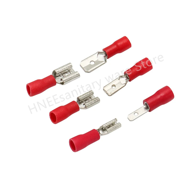 100/50pcs Male/Female Spade Terminals 2.8mm 4.8mm 6.3mm Insulated Spade Wire Connector Cold Press Electrical Wiring Cable Plug