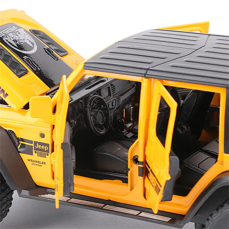 1:22 Jeeps Wrangler Rubicon Alloy Car Model Diecasts Metal Off-road Vehicles Car Model Simulation Collection Childrens Toys Gift