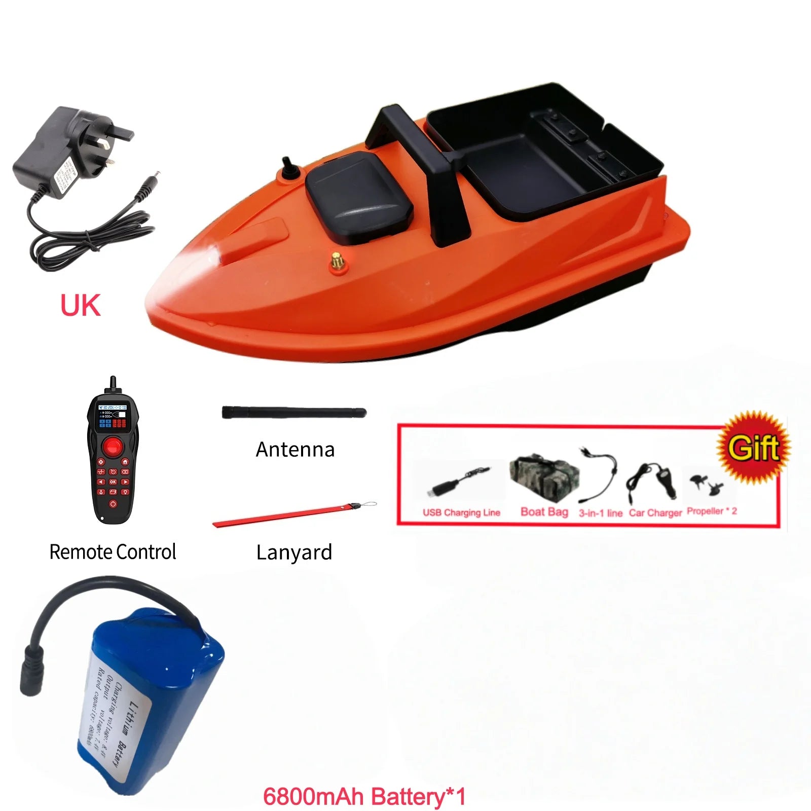 GPS Fishing Bait Boat 500M Distance 1.5KG Loading Electronic Anchored Cruise Control RC Nest Bait Boat Outdoor Sports Fishing To