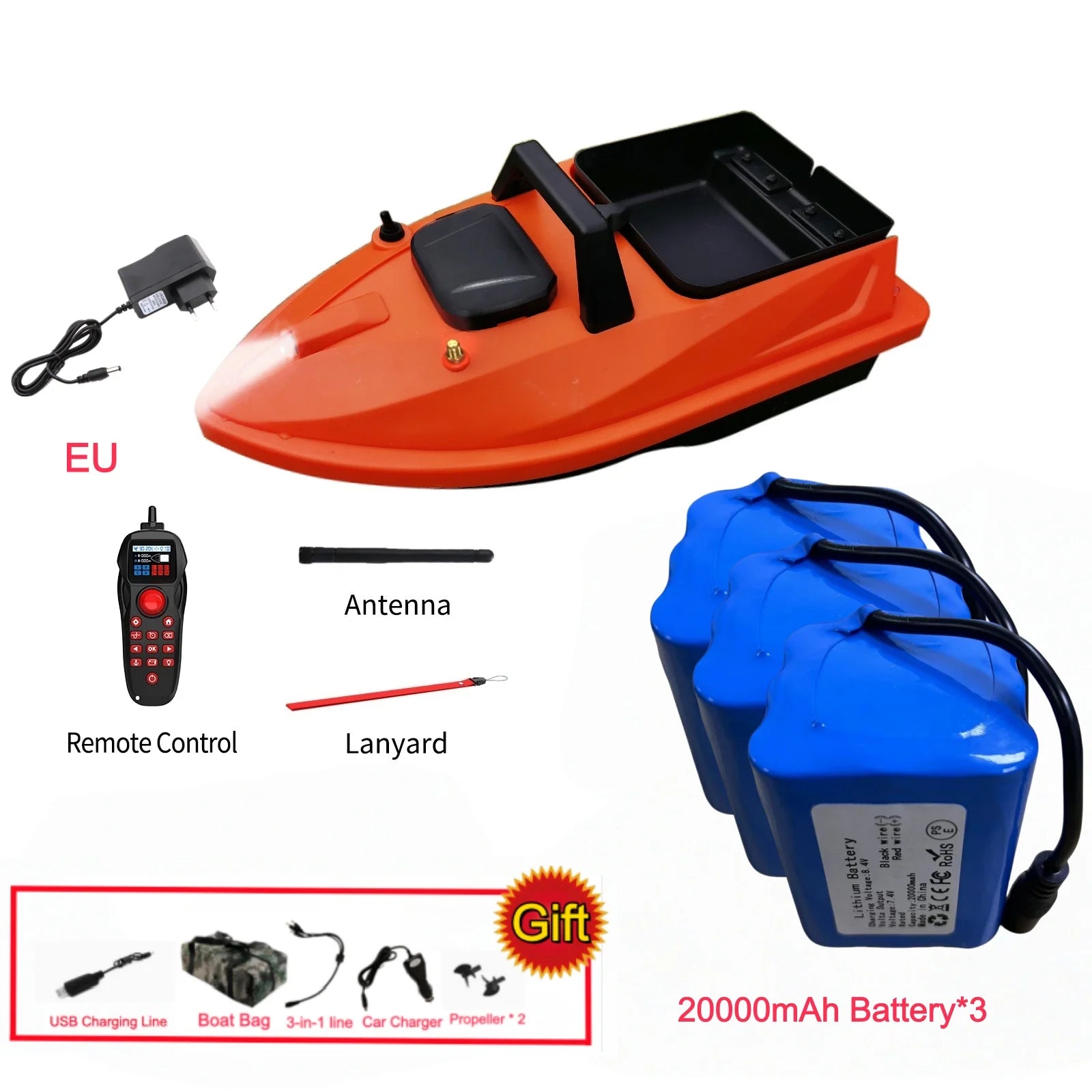 GPS Fishing Bait Boat 500M Distance 1.5KG Loading Electronic Anchored Cruise Control RC Nest Bait Boat Outdoor Sports Fishing To