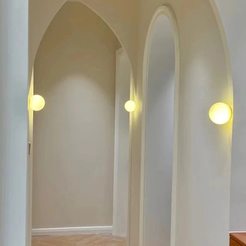 Natural Marble Ball Wall Lamp G9 Bulb Personalized Atmosphere Room Decoration Stone Sconce Stairs Parlor Kitchen