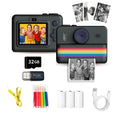Kids Camera Instant Print Toy 2.8-Inch HD Screen With 32G Memory Card And 3 Rolls Of Printing Paper, Gift For Boys And Girls