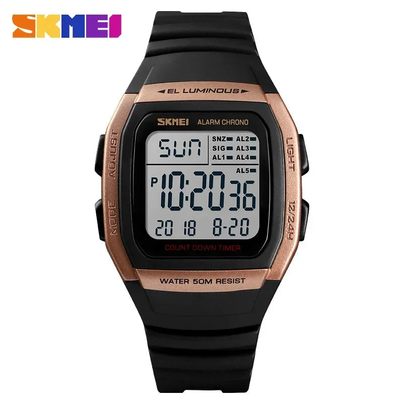 SKMEI 1278 Chrono Countdown Men Wristwatch Casual Outdoor Male Clock Luminous montre homme Digital Dual Time Sport Mens Watches