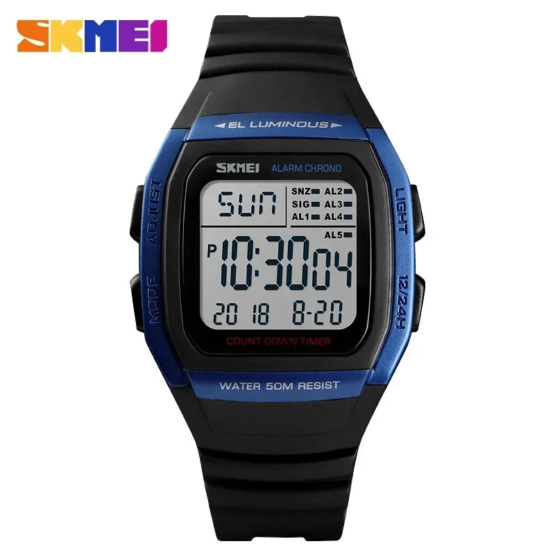 SKMEI 1278 Chrono Countdown Men Wristwatch Casual Outdoor Male Clock Luminous montre homme Digital Dual Time Sport Mens Watches
