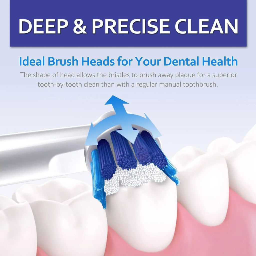 Replacement Brush Heads Compatible with OralB Braun- Pack of 8 Professional Electric Toothbrush Heads- Precision Refills for Ora