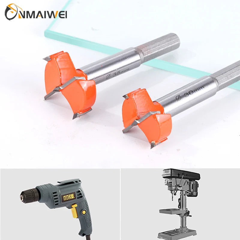 15-60mm Carbide Tipped Forstner Bit Set Boring Hole Saw Cutter Woodworking Drill Bits Set for Wood Plastic Plywood Tools