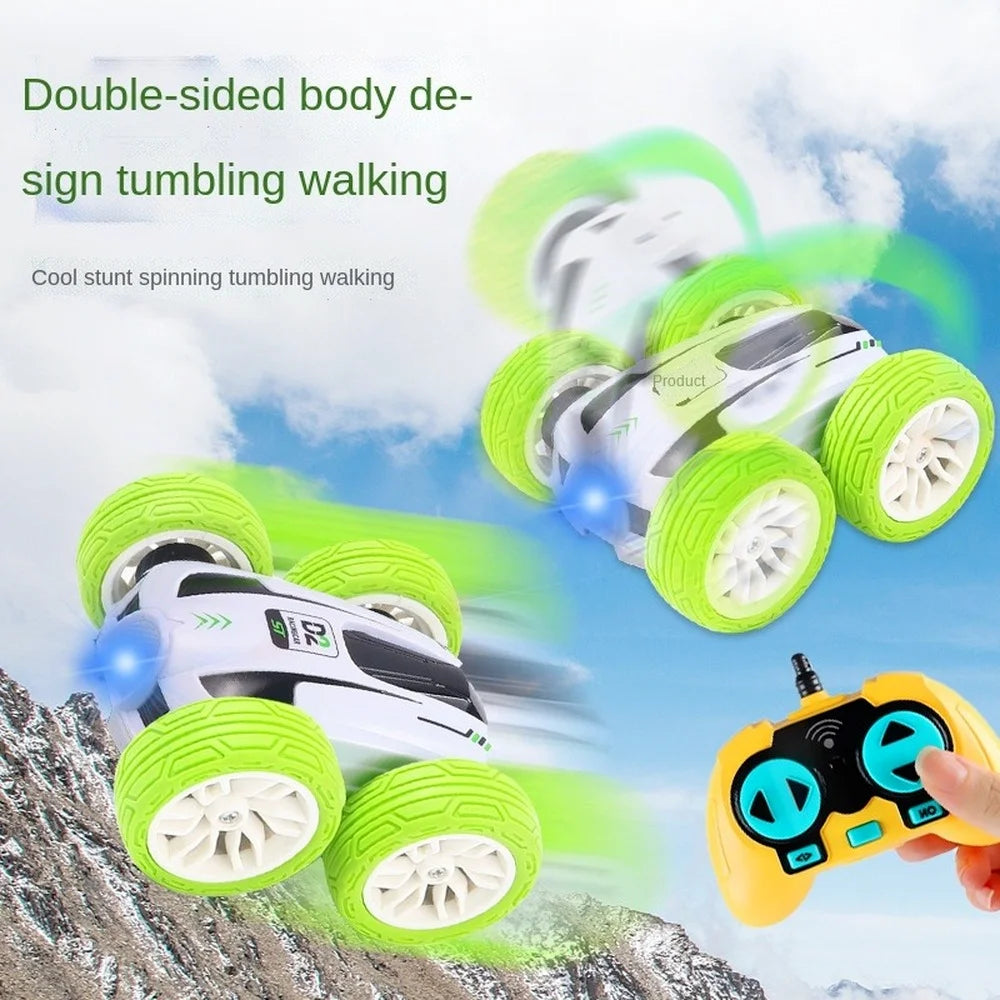 2.4G 4wd Mini Rc Stunt Car High Speed Drift Buggy Double-sided Remote Control Cars 360° Flip Kids Robot Boy Toy