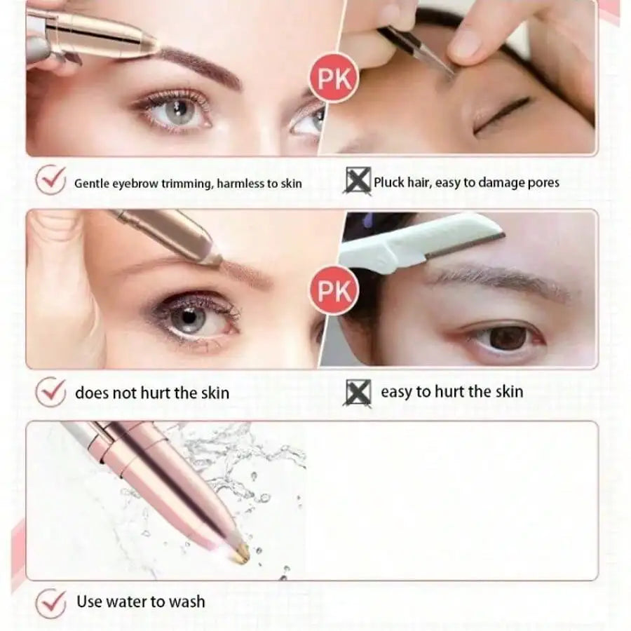 Usb Rechargeable Painless Precision Portable Electric Eyebrow Trimming Pen Eyebrow Hair Remover