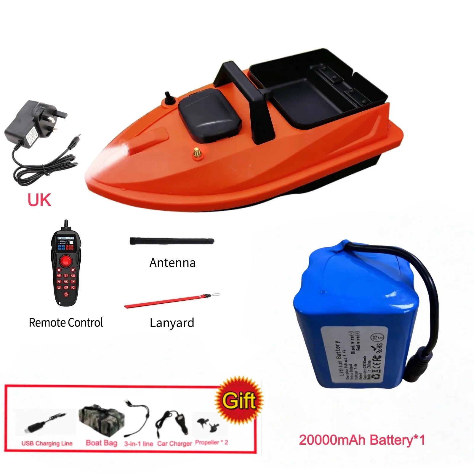 GPS Fishing Bait Boat 500M Distance 1.5KG Loading Electronic Anchored Cruise Control RC Nest Bait Boat Outdoor Sports Fishing To