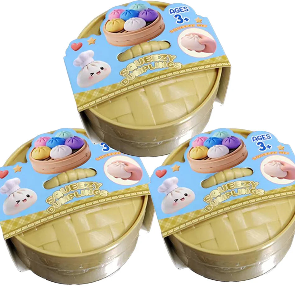 Dumpling Pressure Dumpling Squishies Cute Colorful Bun Toy Slow Rising Stress Relief Fidget Toy for Kids Adults Anti-Anxiety