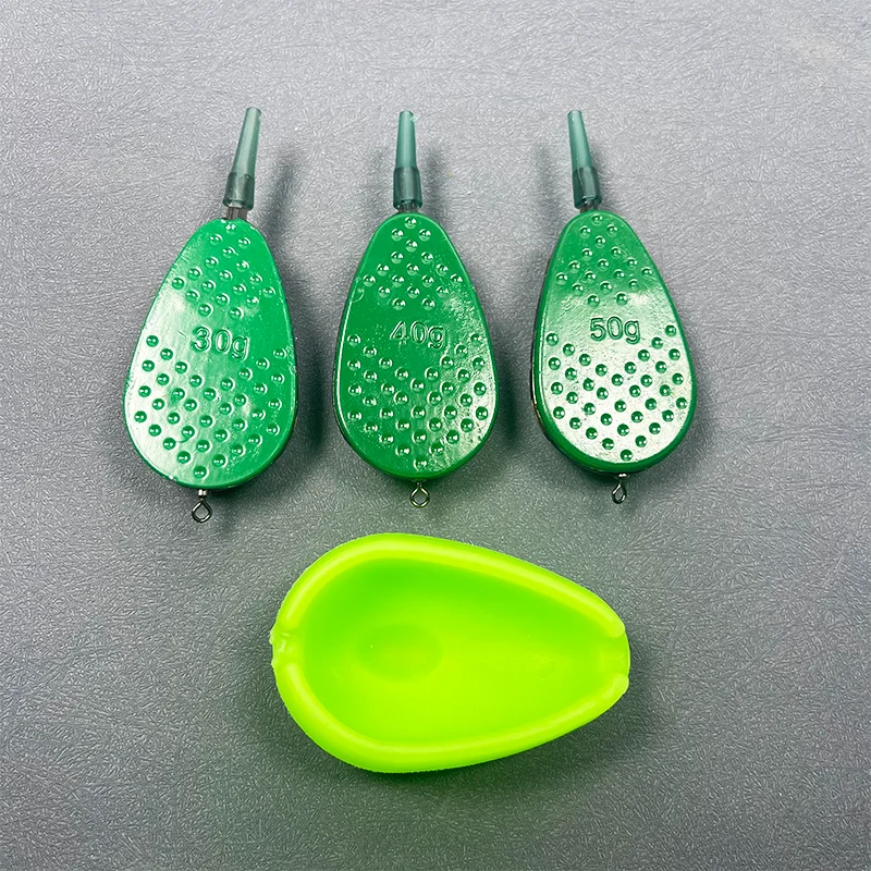 4pcs Stuffing Feeder for Long Range Casting - 3-in-1 Design with Sinker & Bait Cage | European Carp Feeder Fishing Bottom Rig