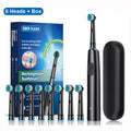 Electric Rotating Toothbrush Deep Clean Whitening Teeth for Adult Ultrasonic Toothbrush with 4/8pcs Refill Replacement Heads