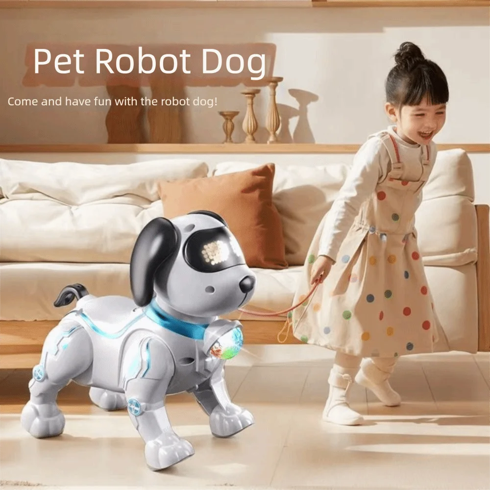 Plastic Electronic Robot Dog Toy with Light Interactive Touch Pets Toys Robotic Dogs Programmable Smart Electronic Stunt Pet