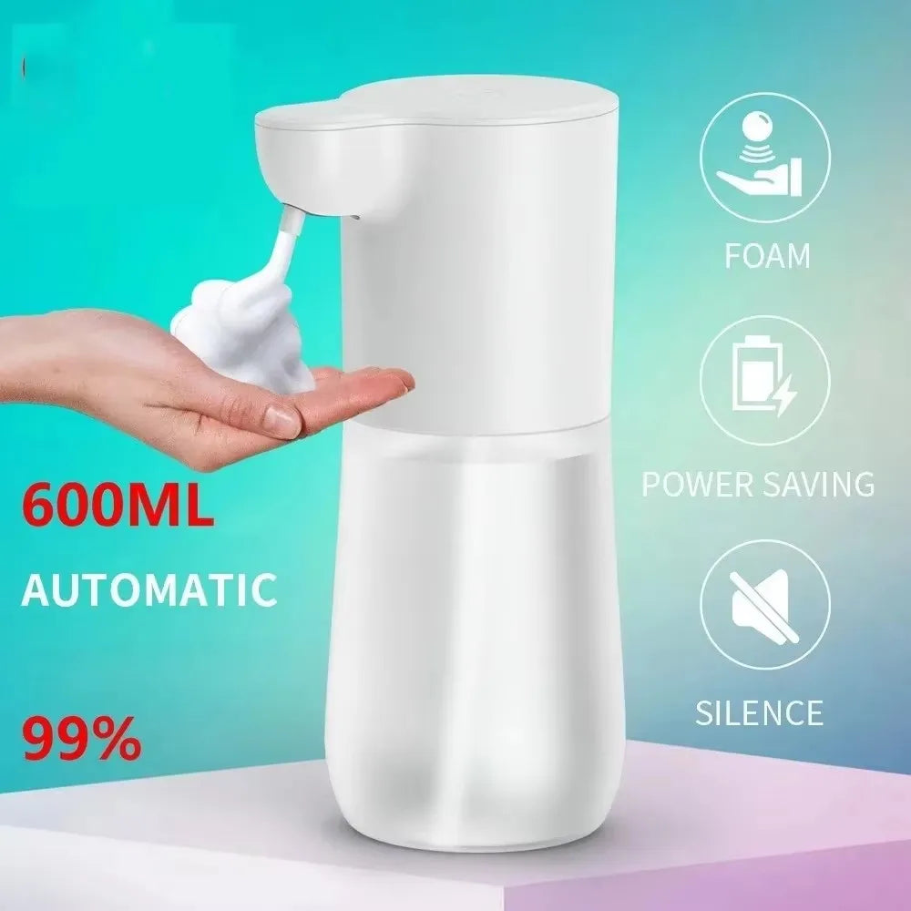 600ml Touchless Automatic Soap Dispenser 1200mah Frosted Intelligent Foam Machine Infrared Sensor For Hand Washing