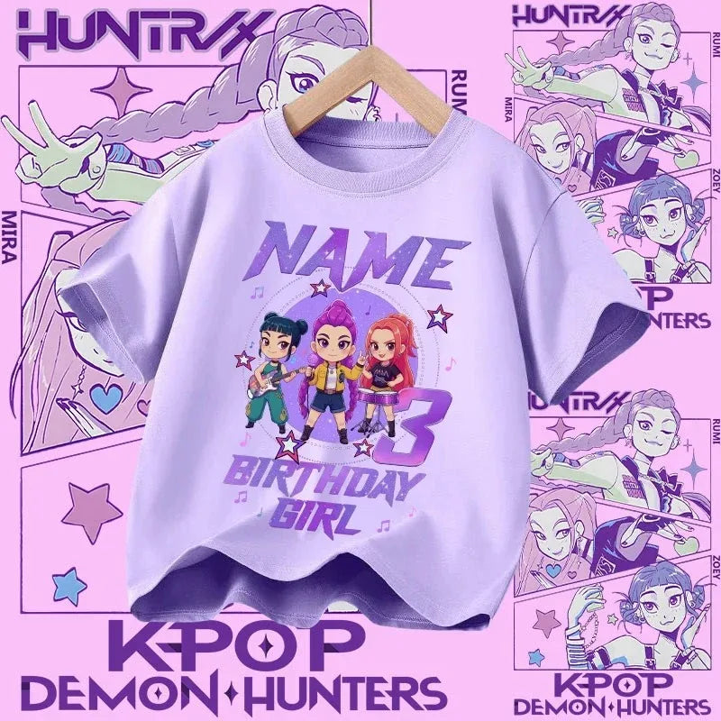 Kpop Demon Hunters T-shirt for kids, short sleeve T-shirt for Girls, Saja T-shirt , Kpop Demon Hunters T-shirt, family clothing