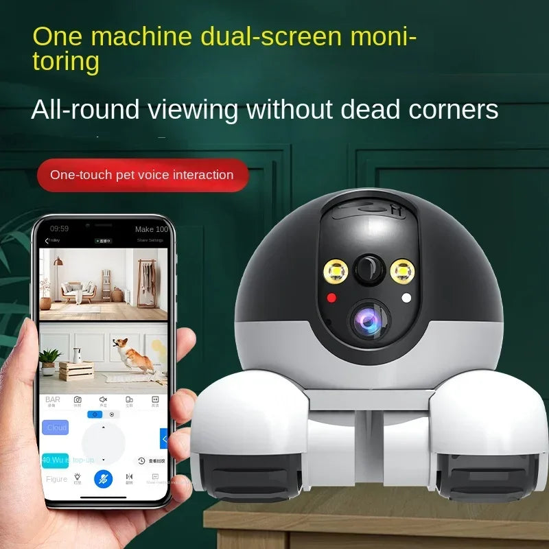 Pet Mobile Camera HD 4MP 4K WIFI IP CCTV Baby Home Security Camera 2 Way Audio Intercom Night Vision PIR Control Mobile