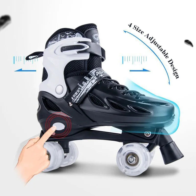 Child Kid Roller Skate Shoes Skating 4-Wheel Sport Protecitve Beginner Roller Shoes Childer Boy Girl Unisex Sport Flash Shoes