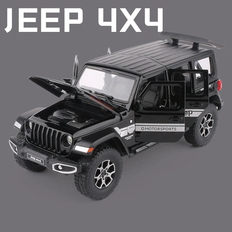 1:22 Jeeps Wrangler Rubicon Alloy Car Model Diecasts Metal Off-road Vehicles Car Model Simulation Collection Childrens Toys Gift