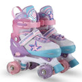 Double Row Roller SkatesPUWheelRollerSkatesCool Color Matching Adjustable Children's Roller Skates