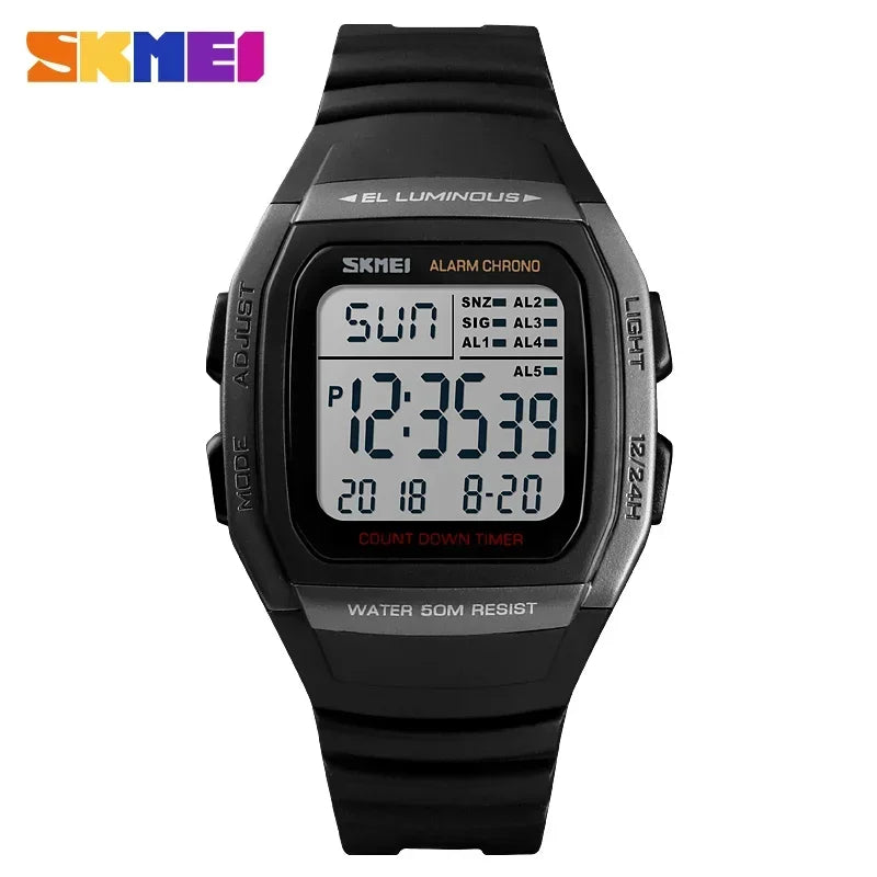 SKMEI 1278 Chrono Countdown Men Wristwatch Casual Outdoor Male Clock Luminous montre homme Digital Dual Time Sport Mens Watches