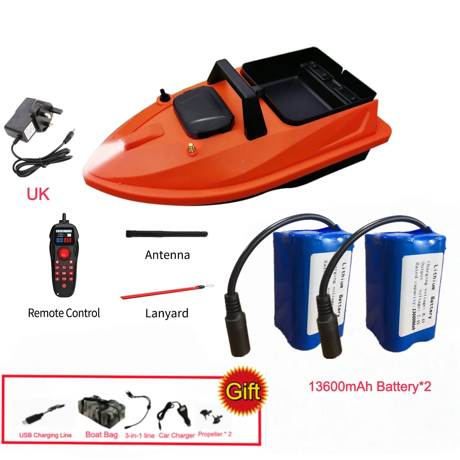 GPS Fishing Bait Boat 500M Distance 1.5KG Loading Electronic Anchored Cruise Control RC Nest Bait Boat Outdoor Sports Fishing To