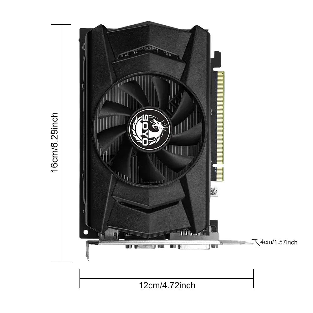 SOYO AMD Radeon R7 350 4GB Graphics Card DDR5 Memory 128Bit HDMI-compatible VGA DVI Video Card for Desktop Computer Components