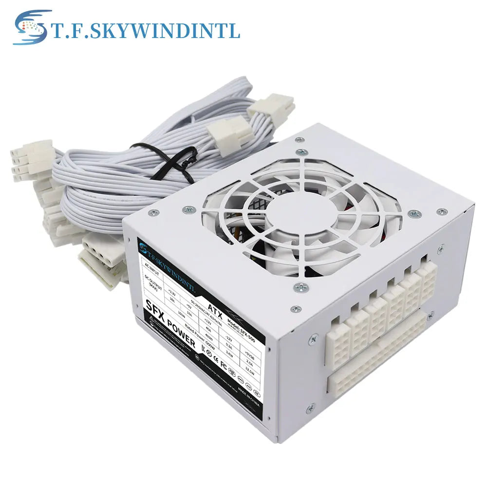 SFX 500W Fully Modular Power Supply 500W White 20+ 4Pin Power source for PC Gaming Desktop Mini ITX Case Small Computer Case