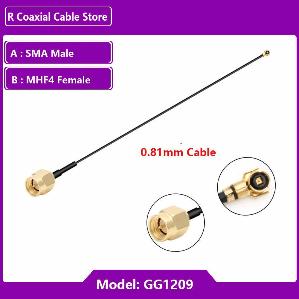1PC RG1.13mm 0.81mm Pigtail Extension RF Cable SMA Female to MHF U.FL  Female RP SMA Male for WIFI Antenna