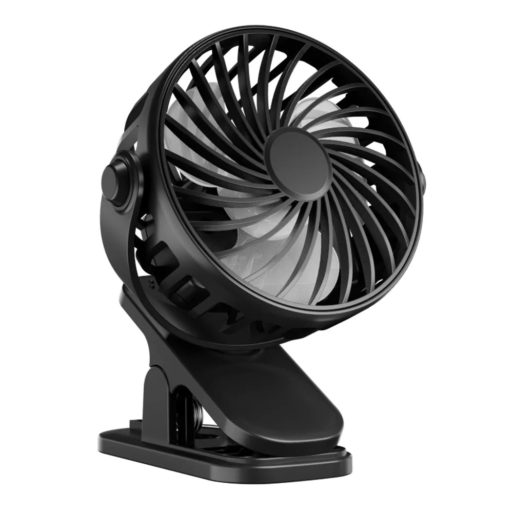 Mini Fan Rechargeable Fan 720° Rotating Hanging Clip Fan with Nightlight Portable Office Bedroom Dormitory Outdoor Fan Gifts