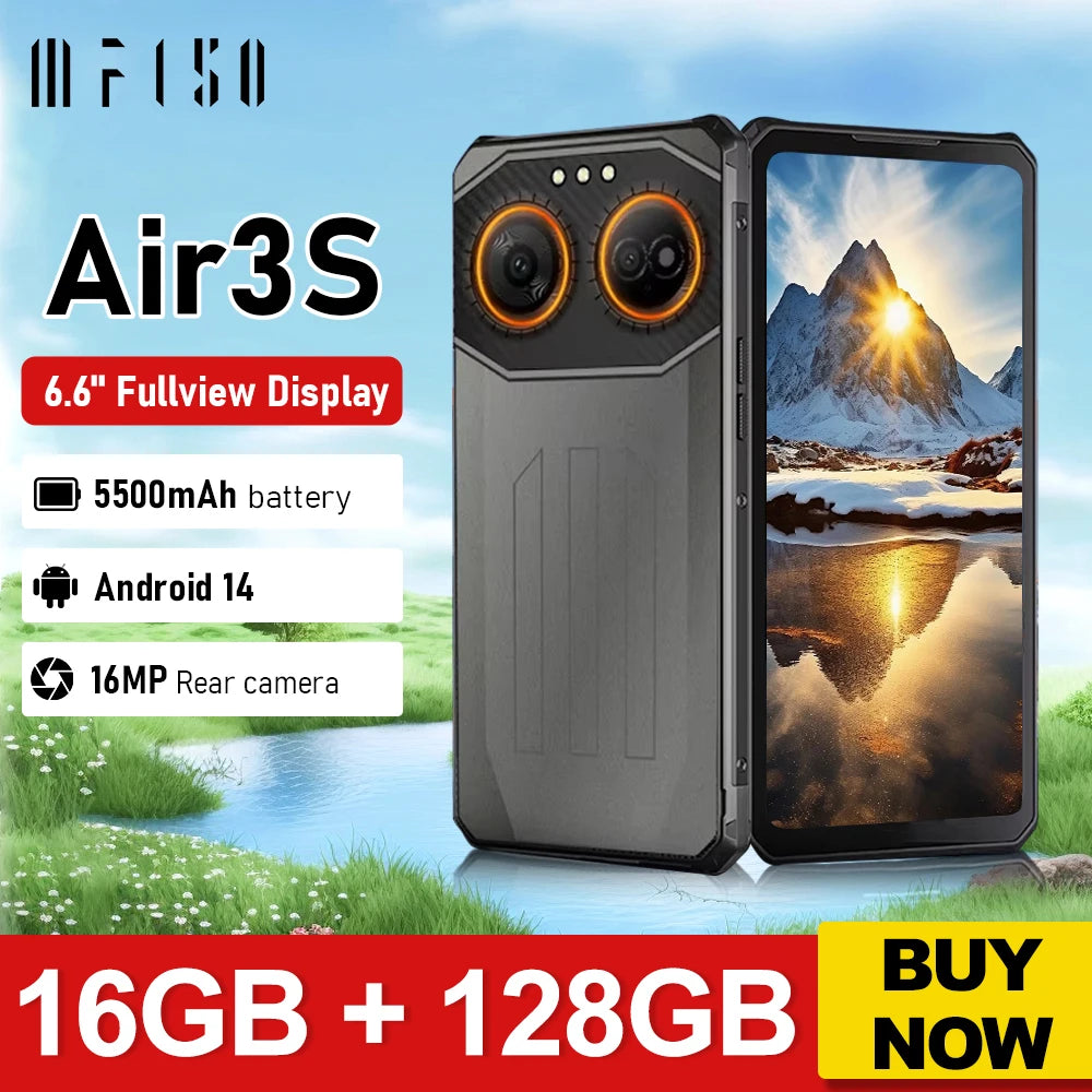 IIIF150 Air3S Rugged Machine 16GB(4+12) 128GB 16MP Camera 5500mAh Android 14 Ultra-Thin Rugged Global Version