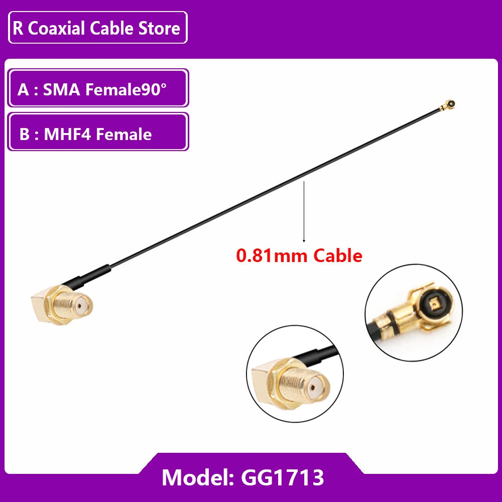 1PC RG1.13mm 0.81mm Pigtail Extension RF Cable SMA Female to MHF U.FL  Female RP SMA Male for WIFI Antenna