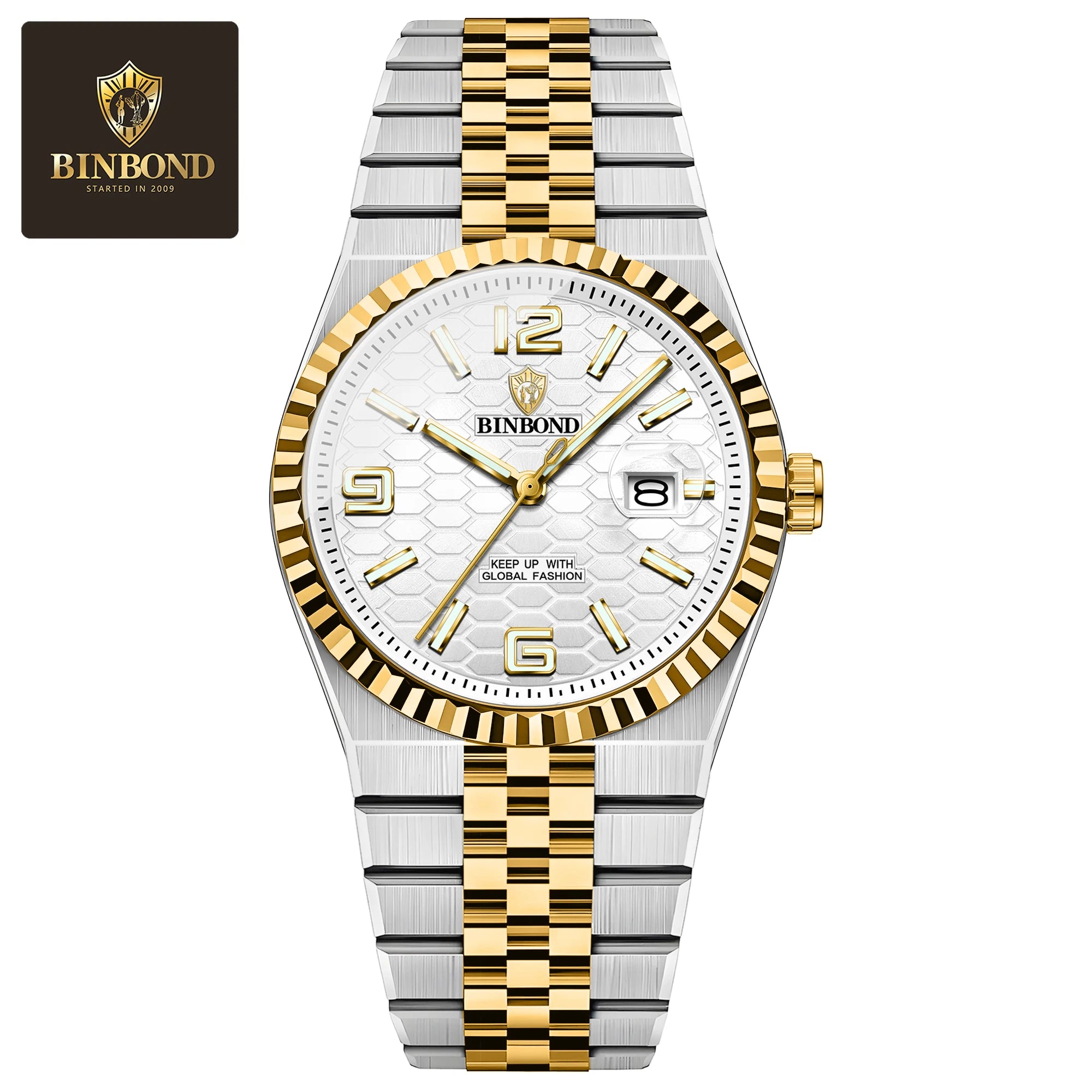 BINBOND Top Brand New 8181 Business Men's Quartz Watch Waterproof Night Light Calendar Fashion Men's Quartz Watch 2025