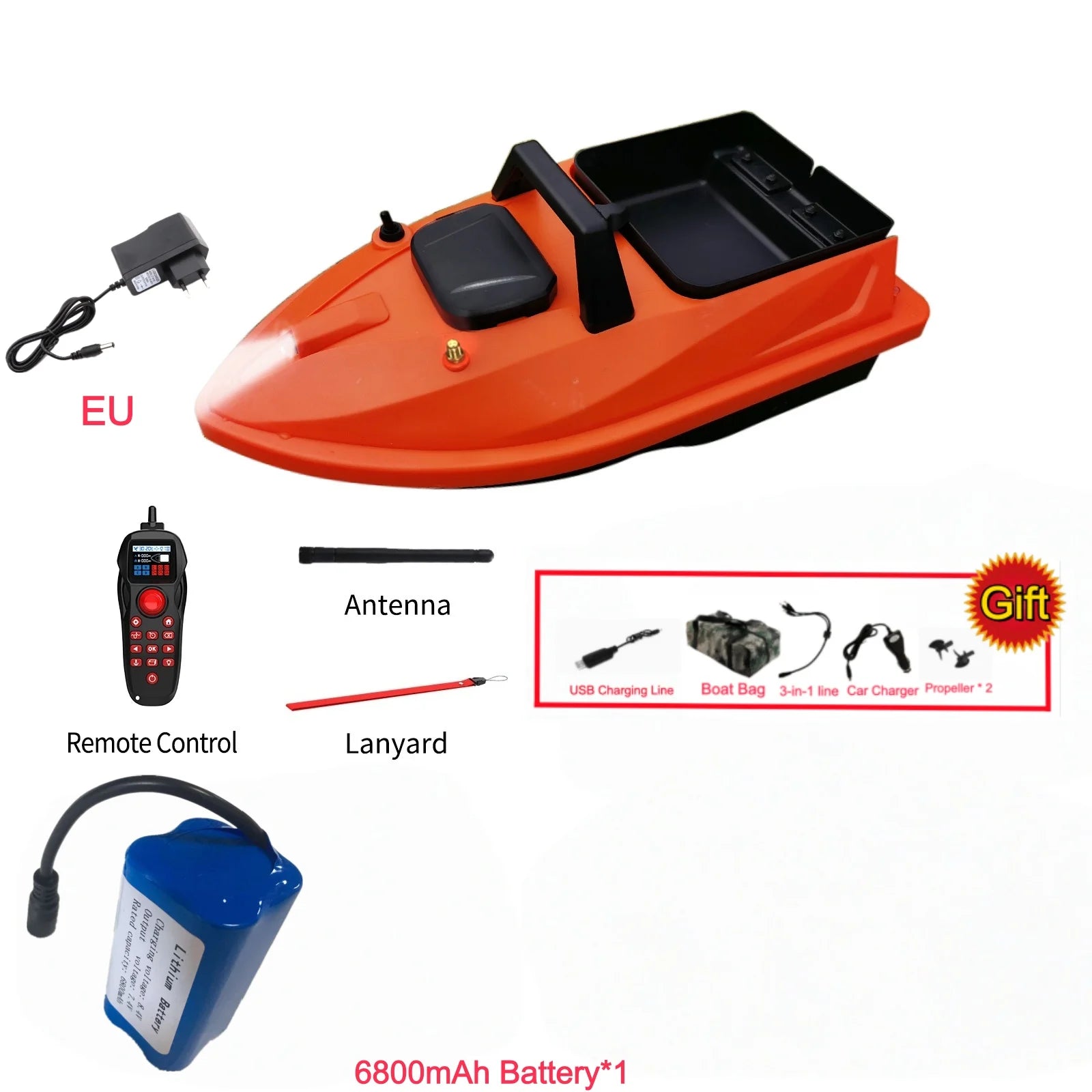 GPS Fishing Bait Boat 500M Distance 1.5KG Loading Electronic Anchored Cruise Control RC Nest Bait Boat Outdoor Sports Fishing To