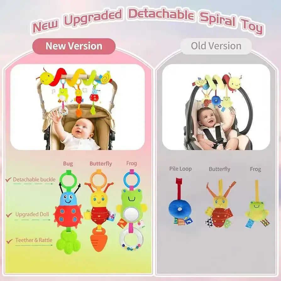 0-6 months old baby colored doll bed wrapped around the bed hanging comfort toys Safety seat comfort toys stroller comfort doll