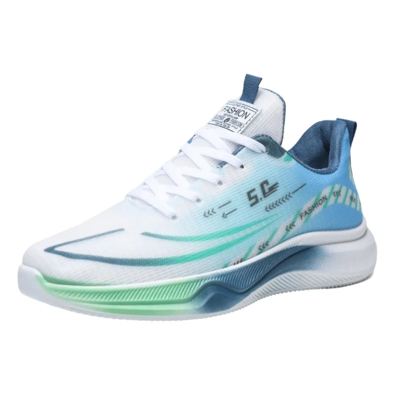 New Summer Student Running Shoes Breathable Lightweight Soft Bottom Fashionable Versatile Trendy Men's Outdoor Sports Shoes