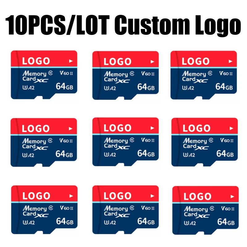 10PCS/LOT Customized logo promotion gift brand 1gb 2gb 4gb 8gb 16gb 32gb 64gb tf mini SD card disk memory card mini memory