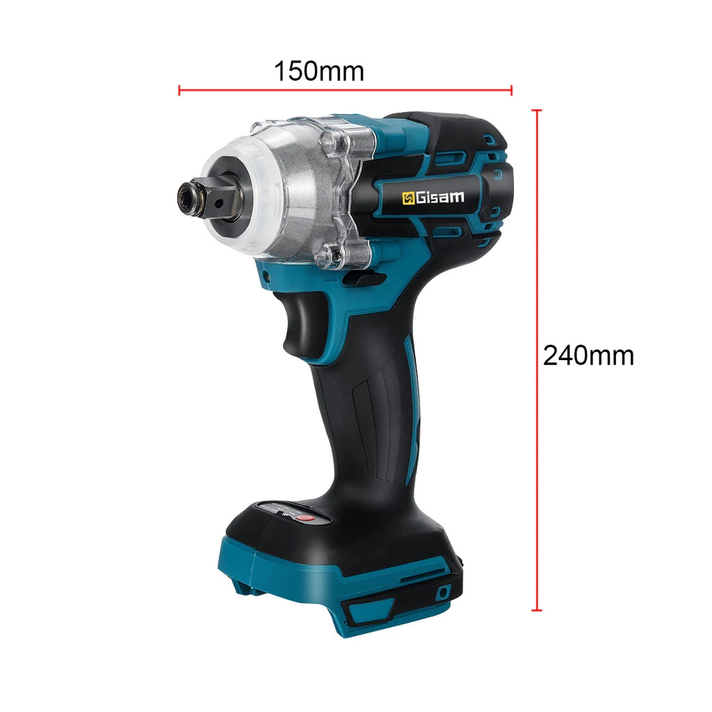 2 IN 1 Brushless Cordless Electric Impact Wrench 1/2 inch Socket Screwdriver Power Tools Without Battery For Makita 18V Battery