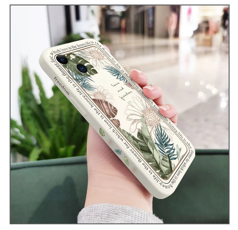 Ins Tropical Style Phone Case For iPhone 17 Air 16 15 14 13 12 11 Pro Max Mini X XR XS MAX Plus Cover