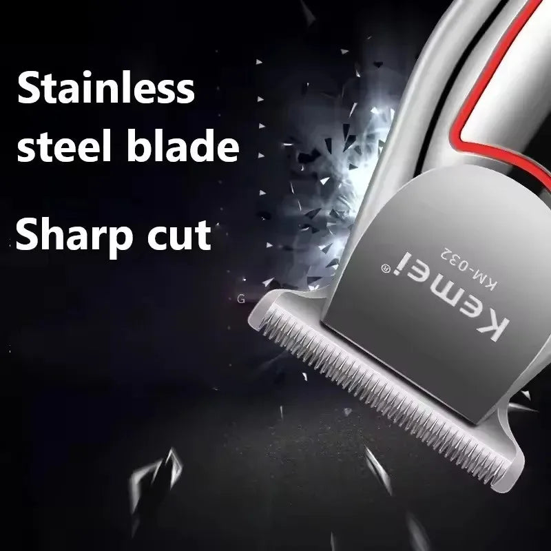 Kemei 032 Professional 0mm Hair Trimmer Electric Beard Trimmer Hair Clipper for Men Hair Cutting Machine Haircut Grooming Kit