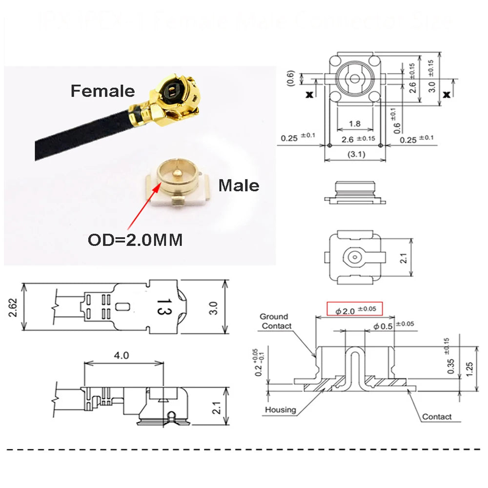 1PC RG1.13mm 0.81mm Pigtail Extension RF Cable SMA Female to MHF U.FL  Female RP SMA Male for WIFI Antenna