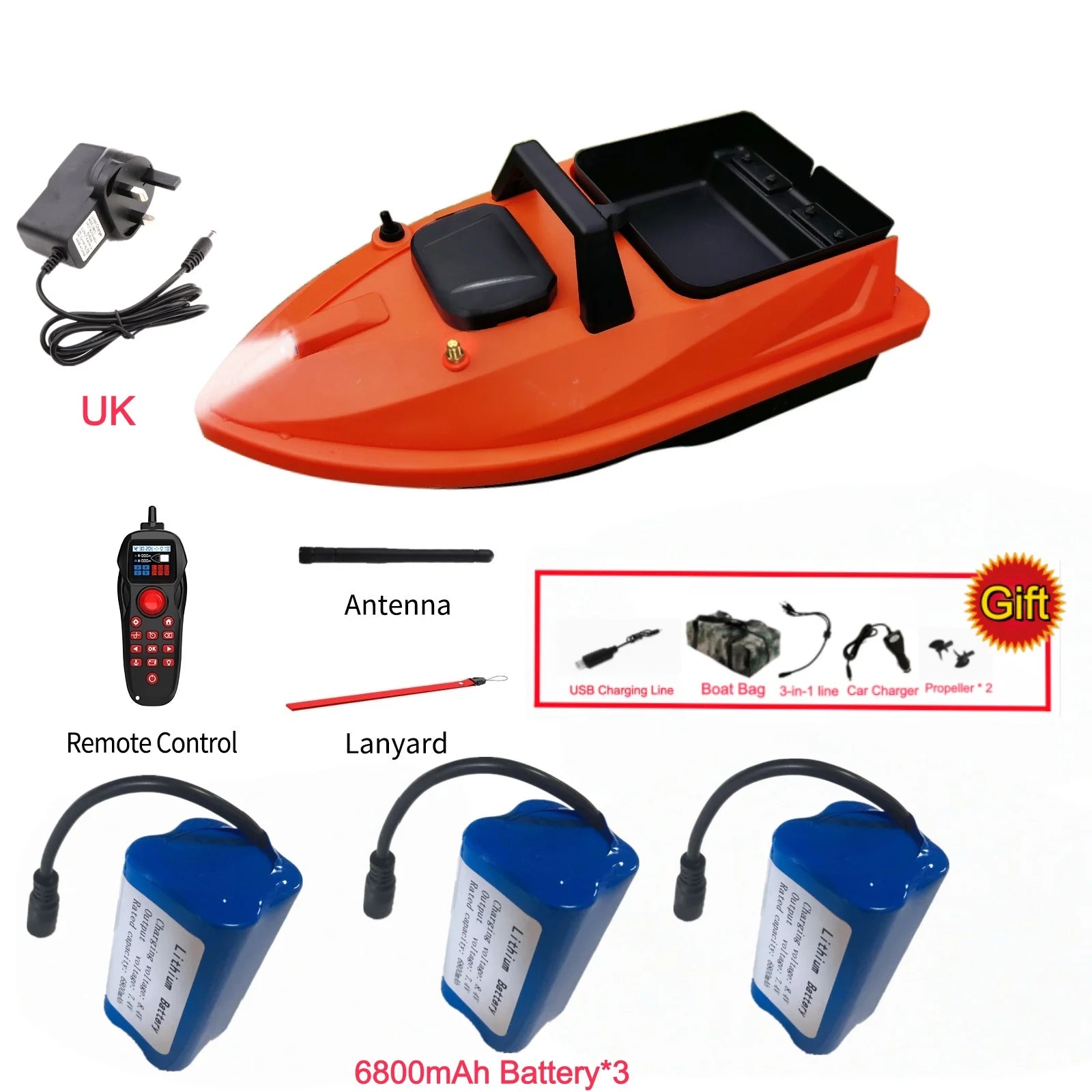 GPS Fishing Bait Boat 500M Distance 1.5KG Loading Electronic Anchored Cruise Control RC Nest Bait Boat Outdoor Sports Fishing To