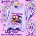 Kpop Demon Hunters T-shirt for kids, short sleeve T-shirt for Girls, Saja T-shirt , Kpop Demon Hunters T-shirt, family clothing