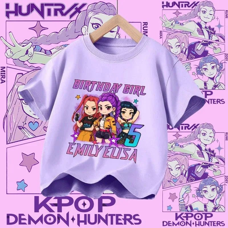 Kpop Demon Hunters T-shirt for kids, short sleeve T-shirt for Girls, Saja T-shirt , Kpop Demon Hunters T-shirt, family clothing