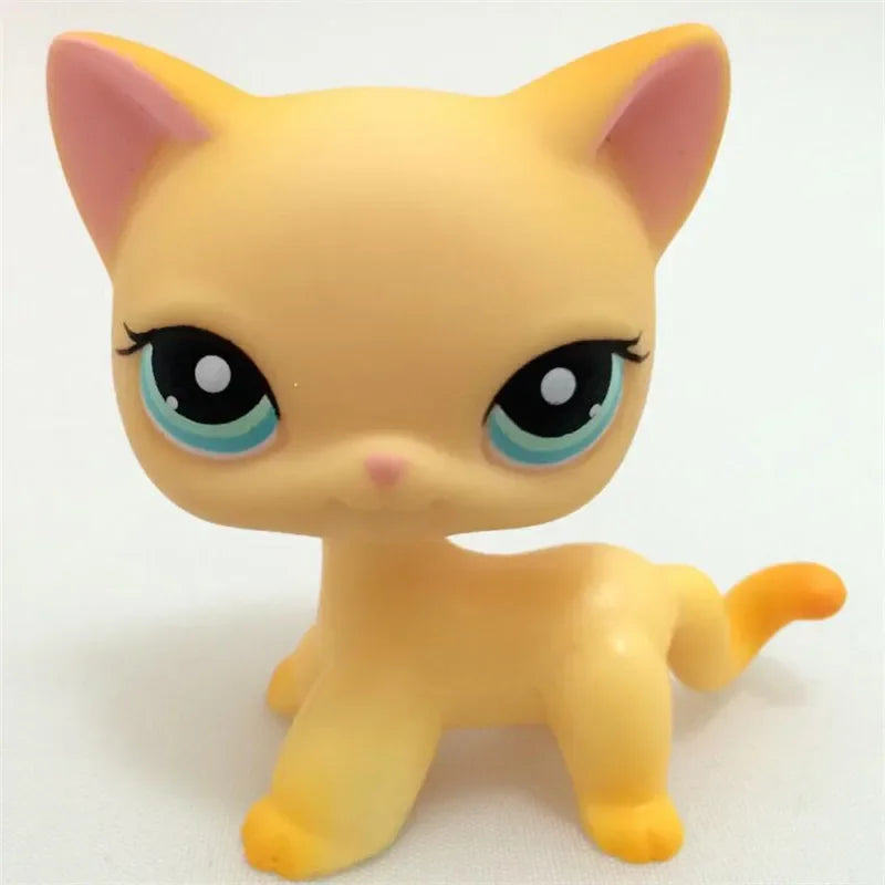 Pet Shop Lps Toys Standing Littlest Short Hair Cat #2291 White Pink Glitter kitty
