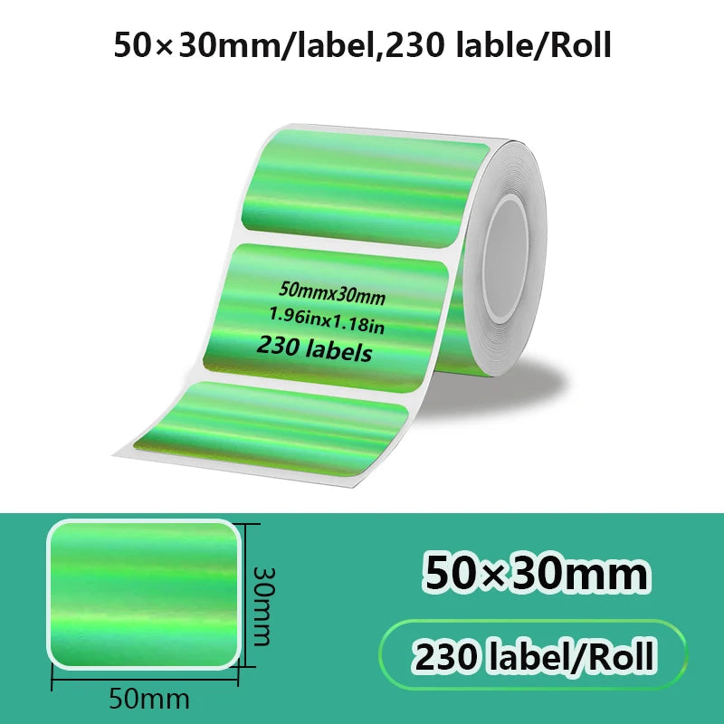 50x50mm Laser Sticker Self-Adhesive Thermal Adhesive Label Roll Compatible for Phomemo M110 M220 M200 E210 P50 DETONG P1 WP9520